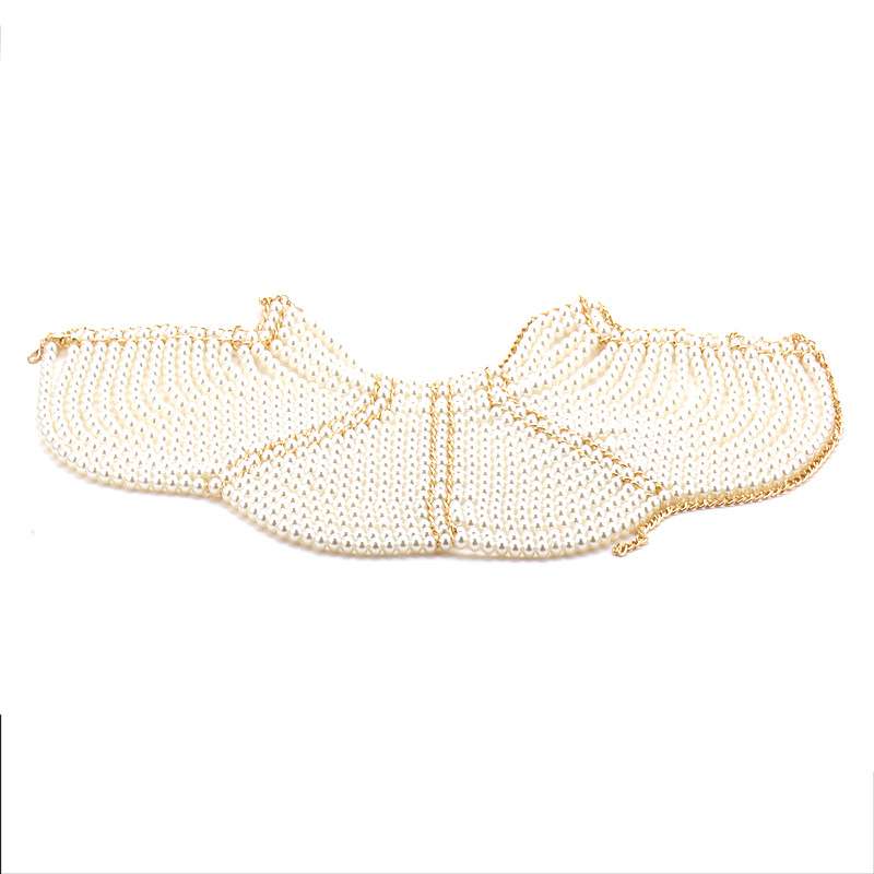 Amour Top pearl handmade shoulder Costume Designer top