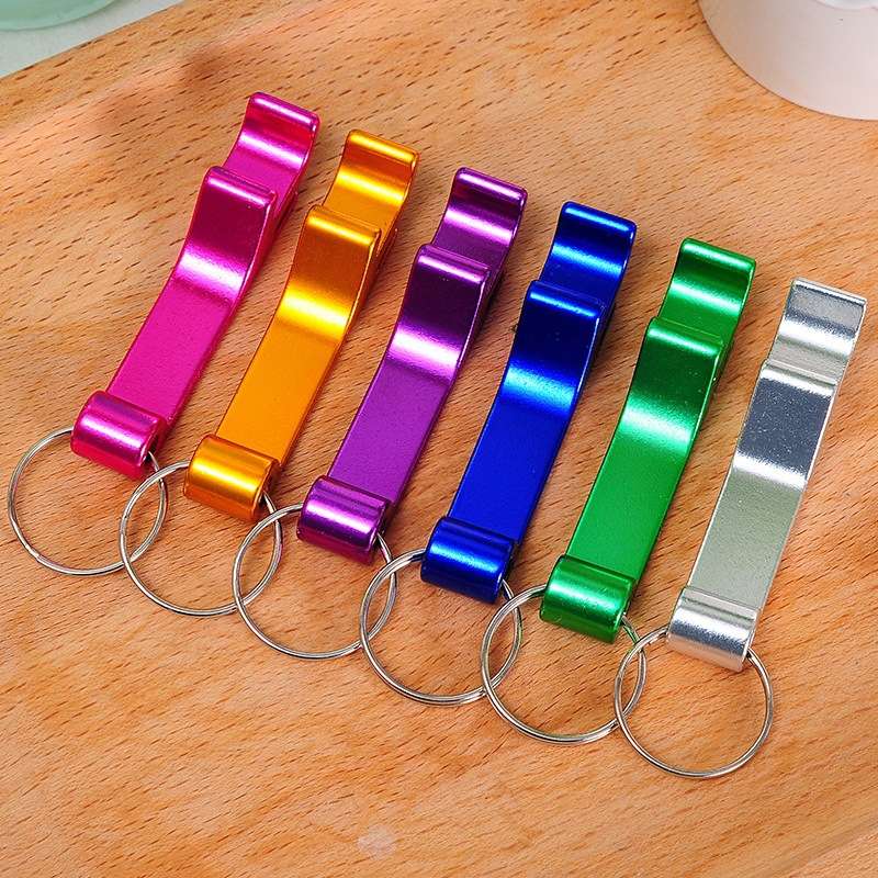 Metal beer bottle opener keychain