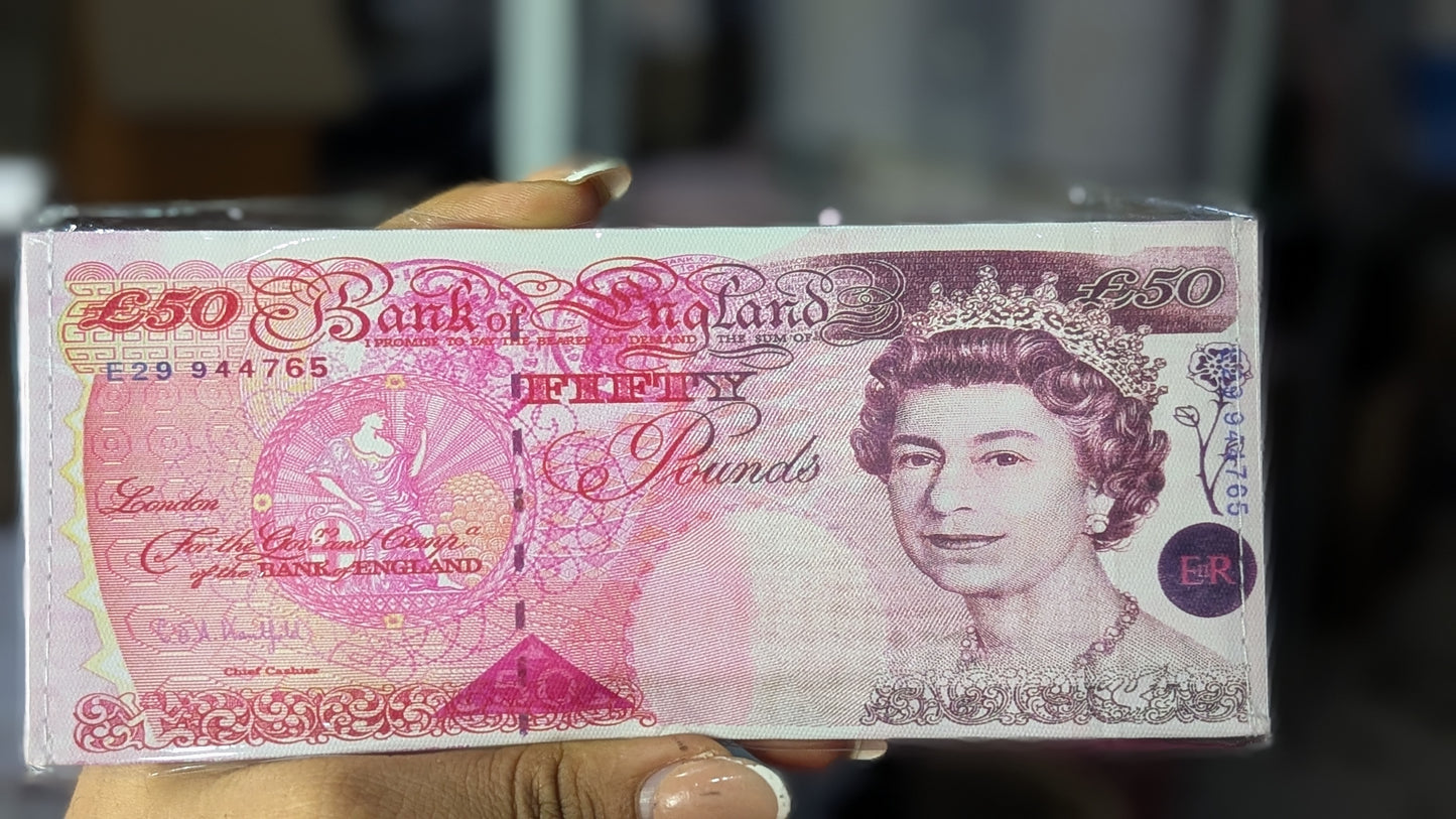 Pound Sterling currency leather wallet