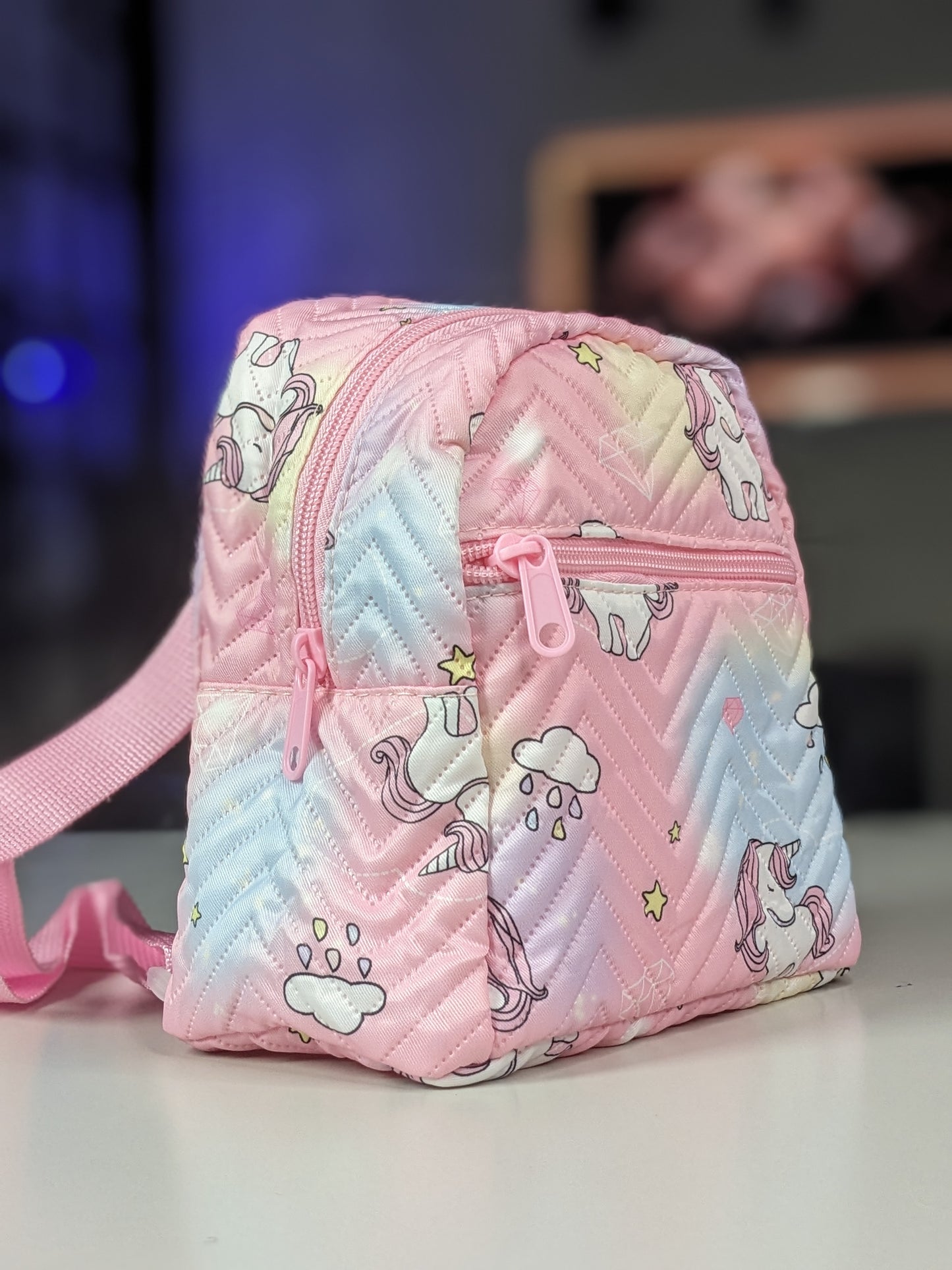 Pink unicorn Makeup Back Bag (22 × 22cm)