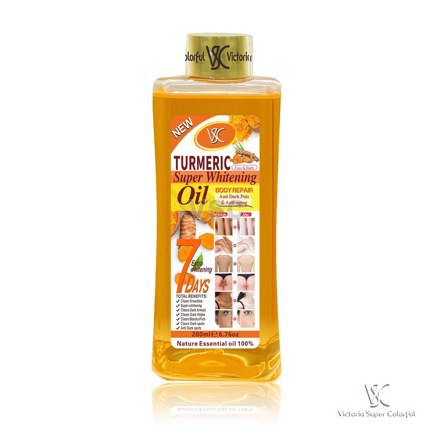 Tumeric facial & body skin care massage oil 200ml