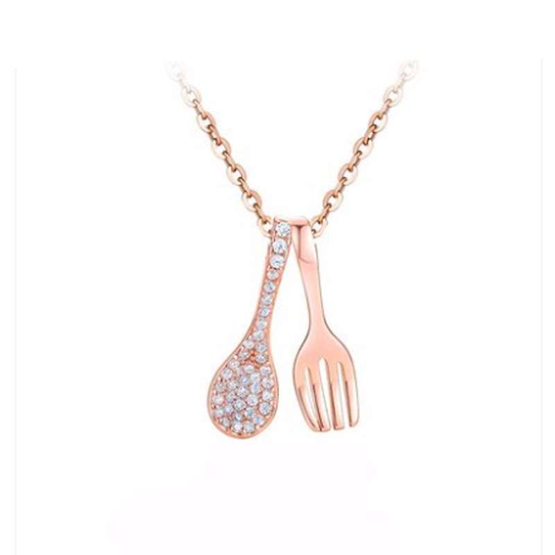 Chef Cultlery Necklace | Rose Gold