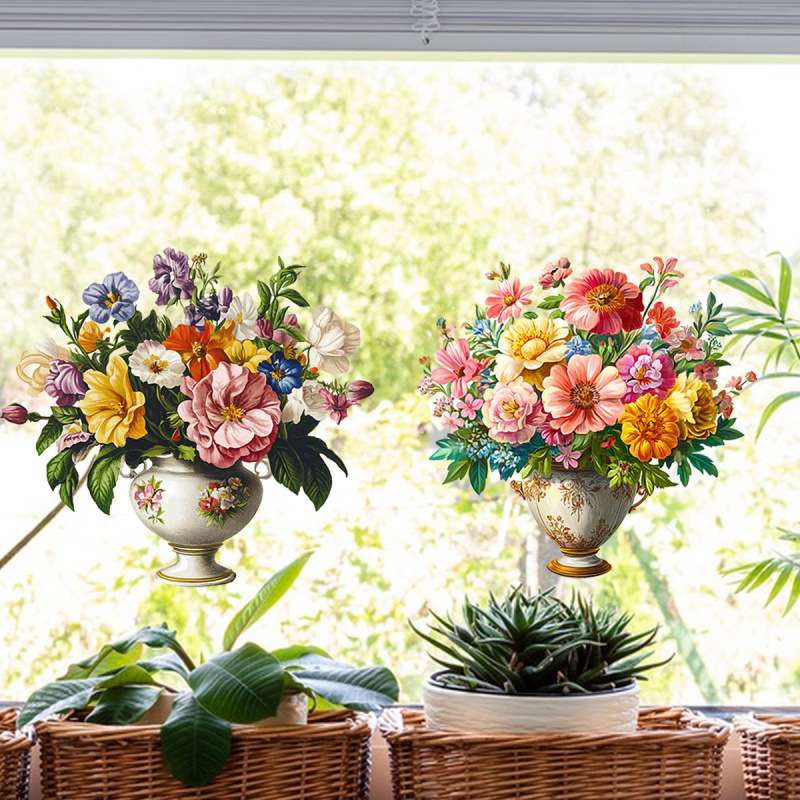 Vase glass sticker wall sticker home decoration