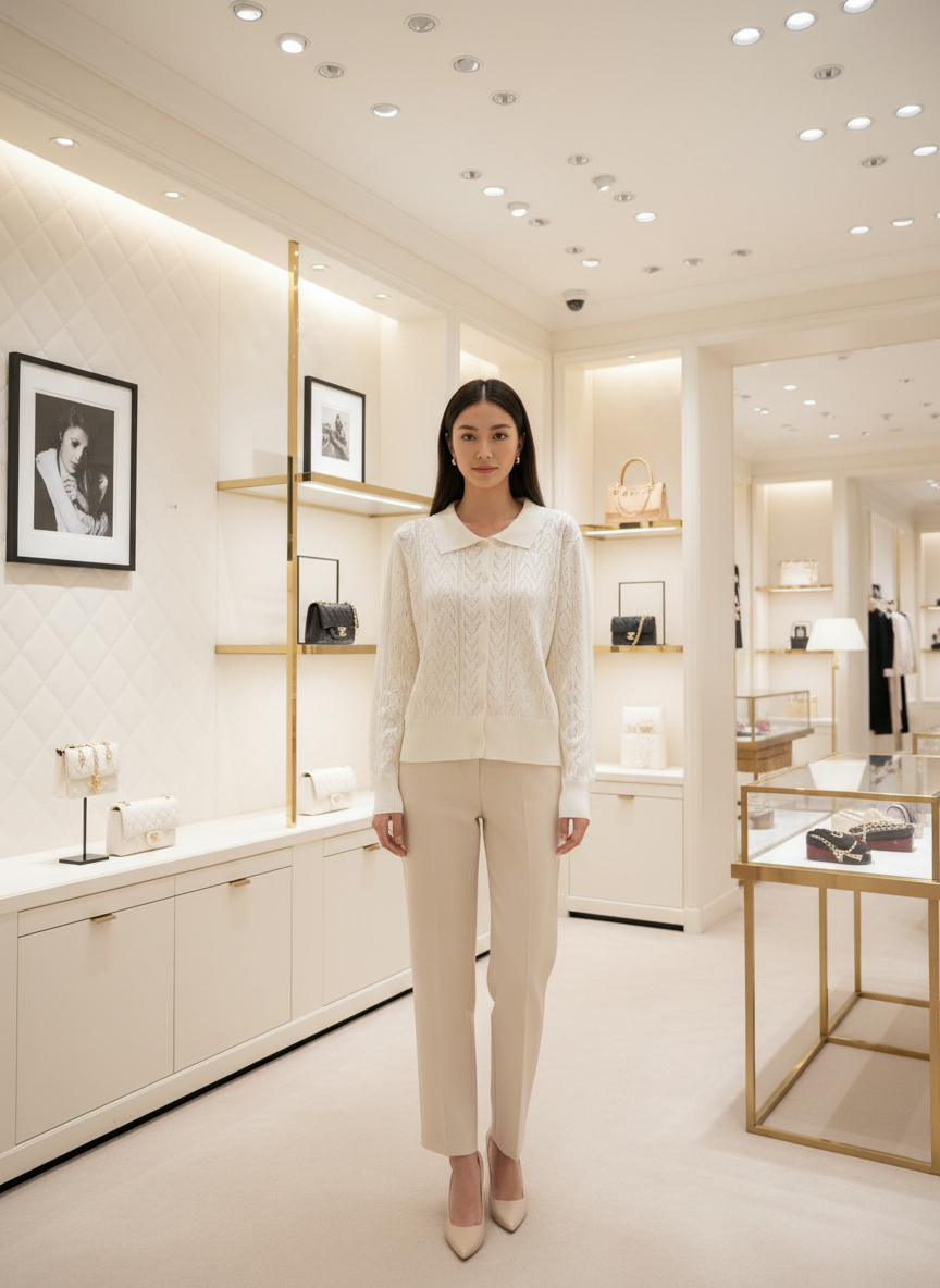 Cotton mitten channel top size L