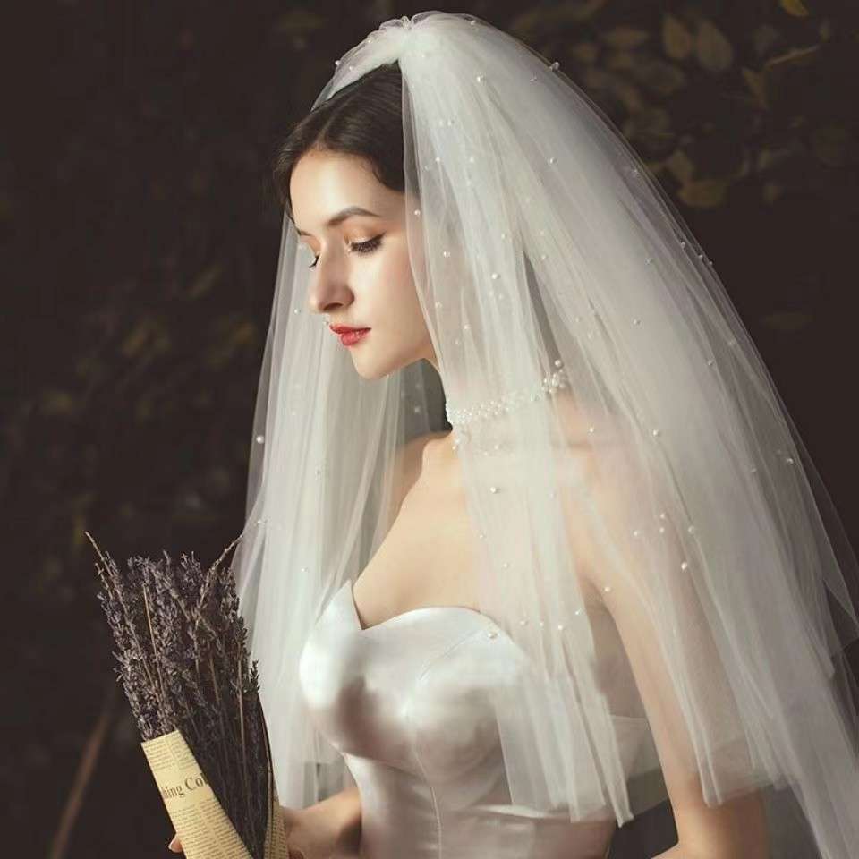 Époque Double layer White + Sky star; Korean designer veil