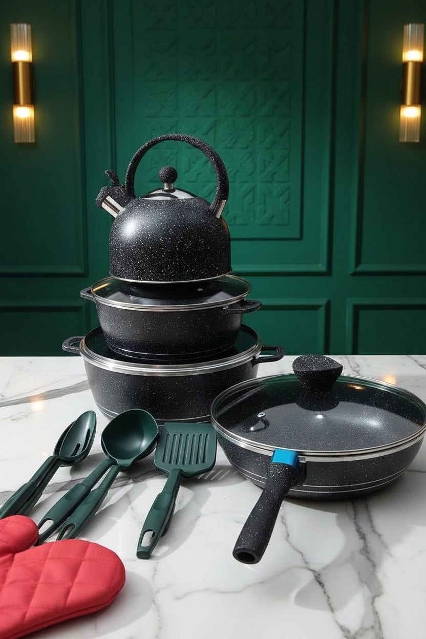 MBH HIGH QUALITY IMPERIAL GRANITE EXCLUSIVE DIE-CAST POT SET + FREE GIFT