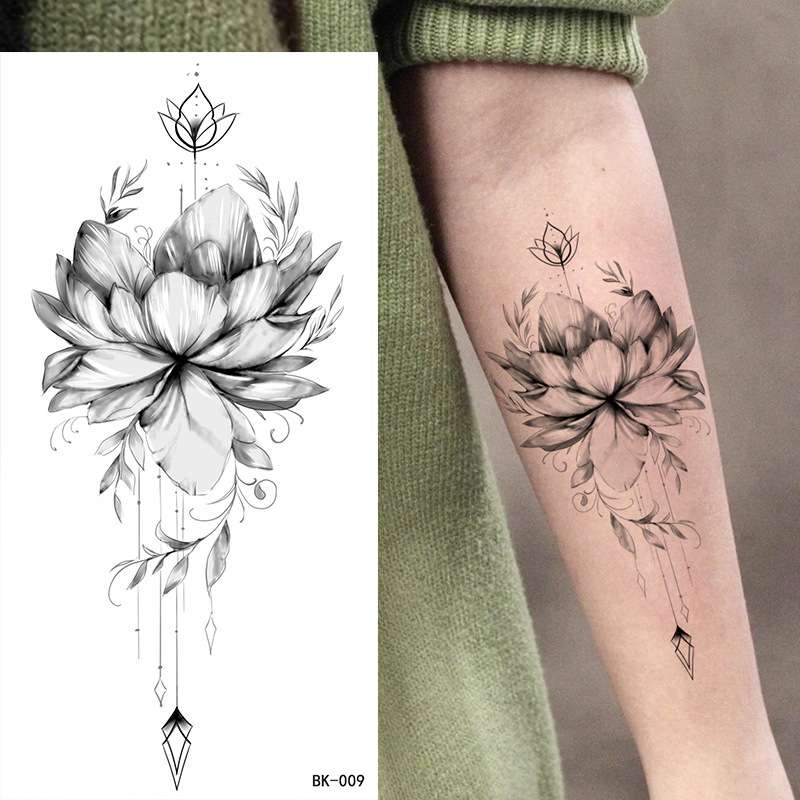 Waterproof Temporary tattoo BK-009; Dimensions: 96*190MM