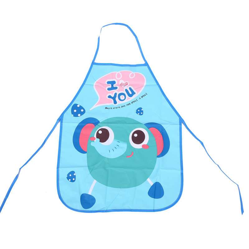 Blue Children's Cartoon Waterproof Apron