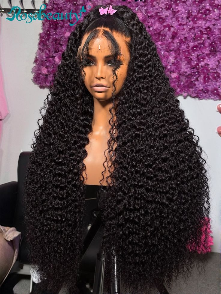 Pre Plucked 13x4 Frontal Hair Blend Lace Wig Deep Wave 30inches