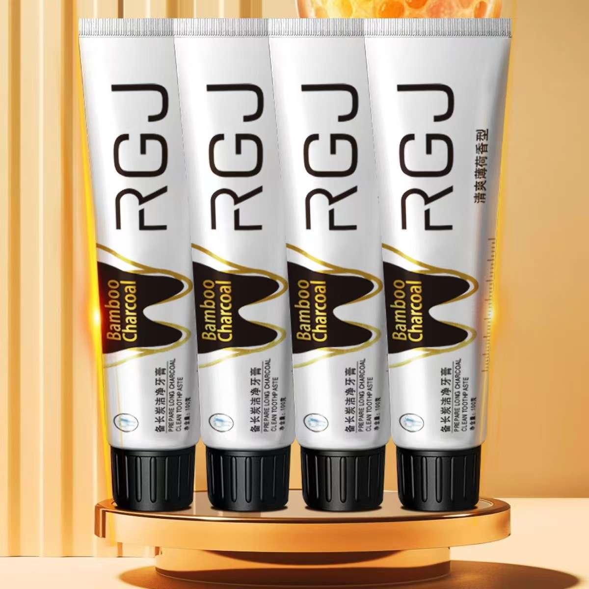 RGJ charcoal mint clean toothpaste deep fresh breath bamboo active whitening toothpaste