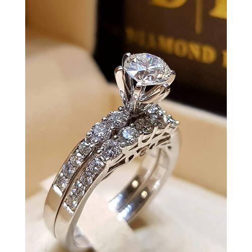 Ever more 925 sterling silver Diamond Silver Sterling Engagement ring | Adjustable Opening ring fit all finger sizes