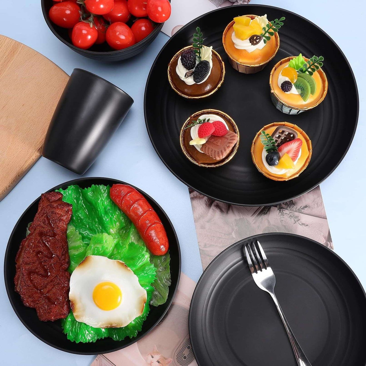 20 Pieces Plates, bowl, cup, serving dish set unbreakable plastic