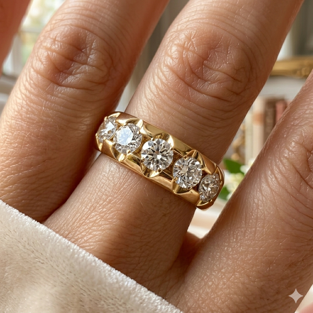 K03| Wholesale Aeon Band 5Diamond Version Size 9 Non Tarnish