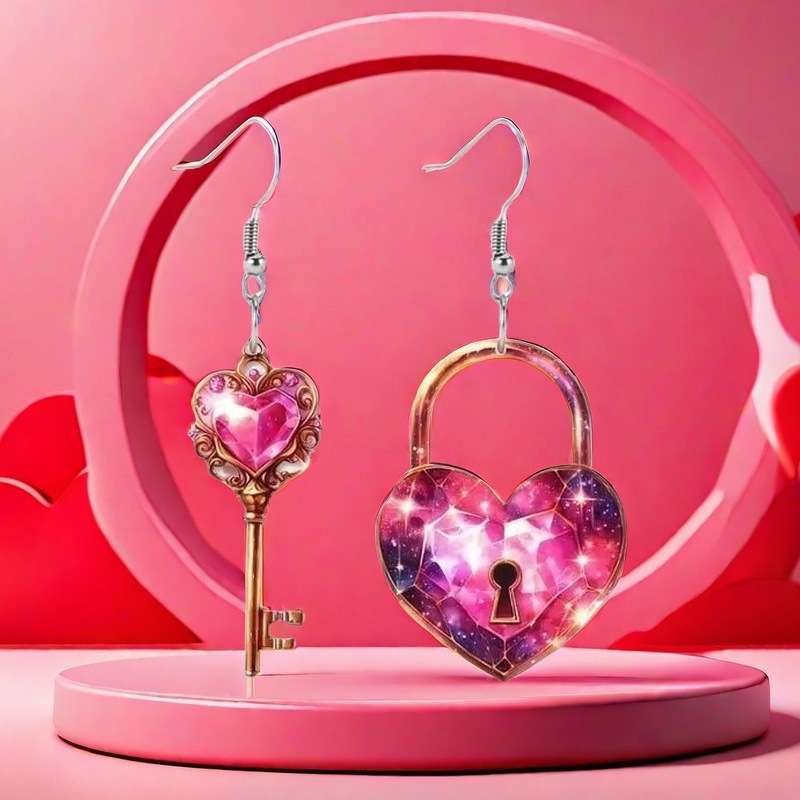 Love and lock earring