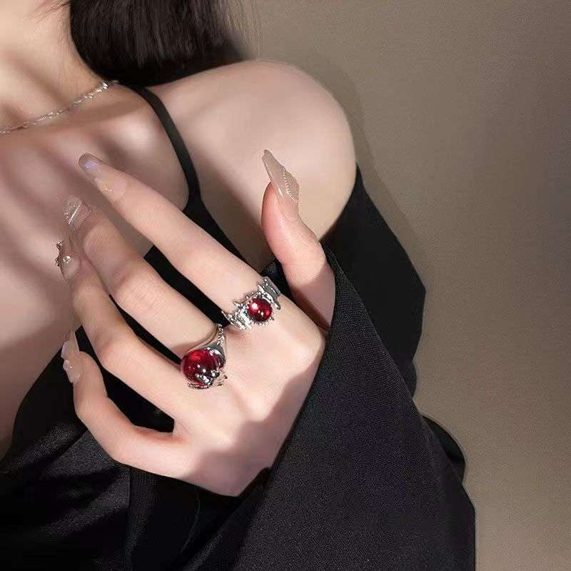 2 in 1 Ruby Ring Set Handmade Ring | High-end Luxury Jewelry Adjustable universal sizing Ring