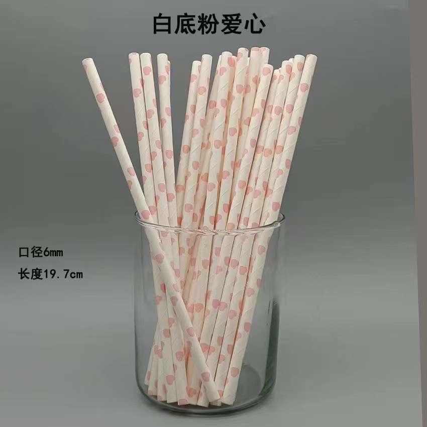 Pink wave - Asthetic Paper Straw 25pcs