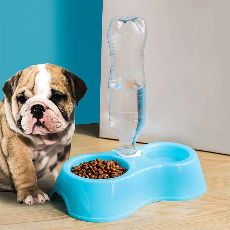 Anubis Orange- 2 in 1 Pet plastic leak-proof food double bowl automatic