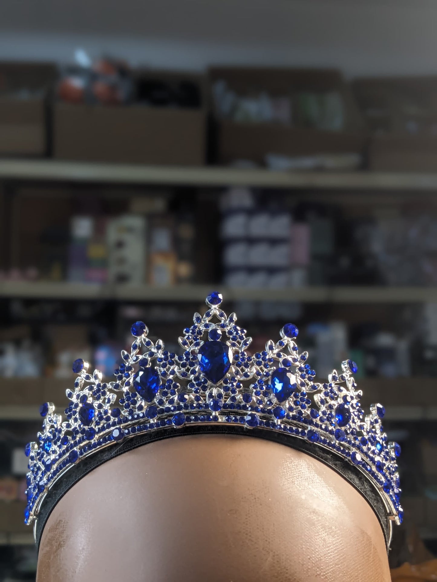 Pageant Blue British Crown - One of a kind Hand made Singapore Princess Gowns