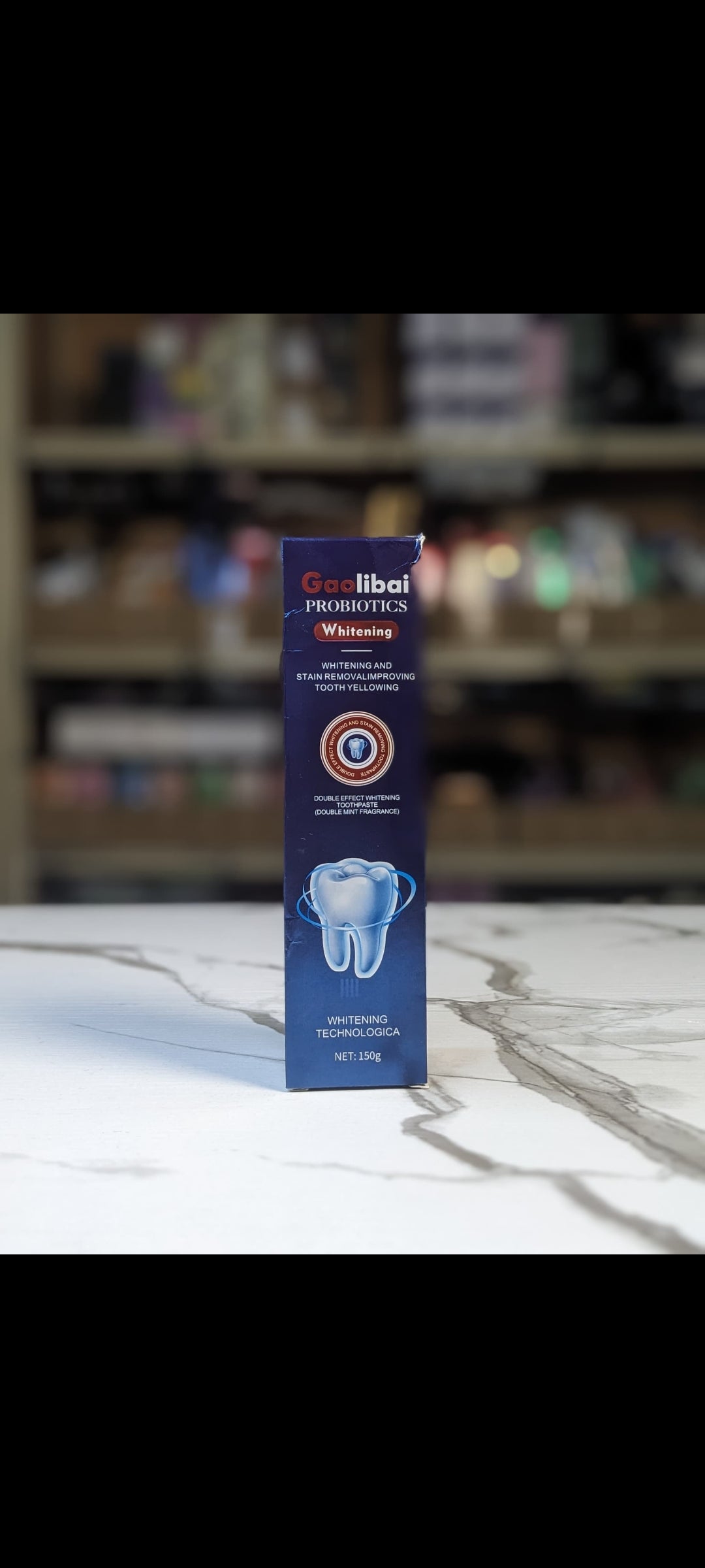 Gao Li Bai Double Effect Whitening Toothpaste for Sturborn stain on lower Teeth 150g