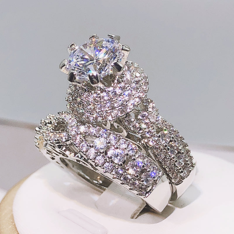 Adorae 925 sterling silver Diamond Engagement ring | Adjustable Opening ring fit all finger sizes