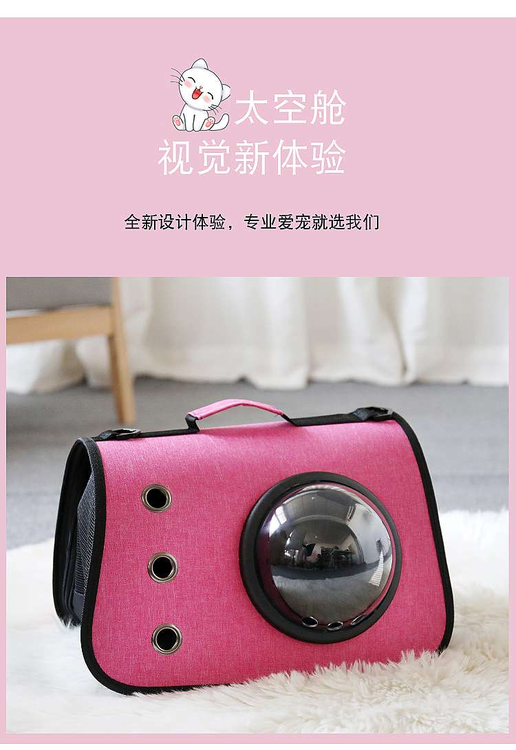Pink Oxford Style Portable Breathable Cat Briefcase