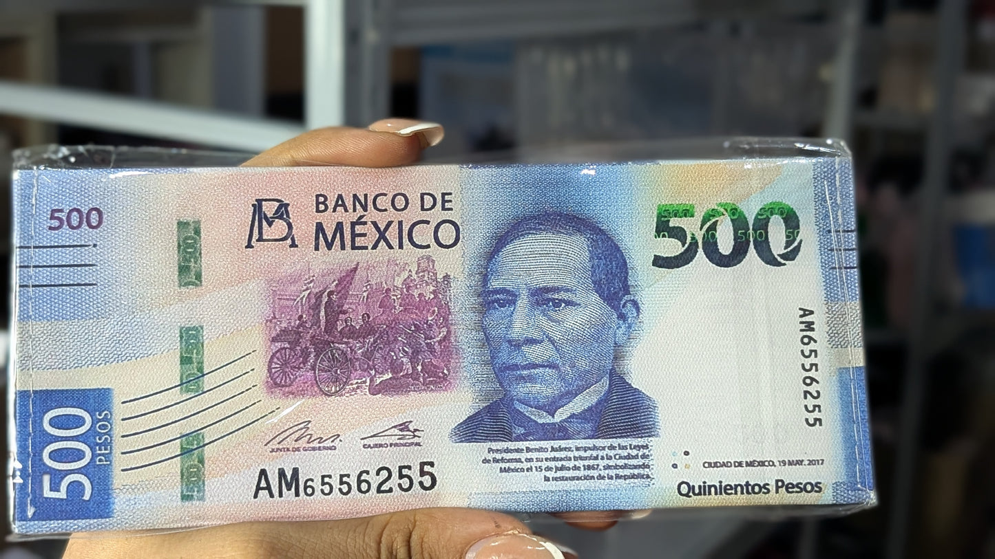 Mexico currency leather wallet