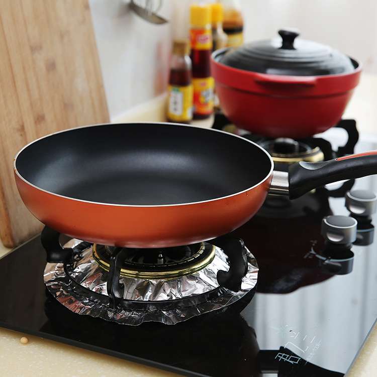 10pcs kitchen stove foil oil & stain proof pad gas stove thickened aluminum foil