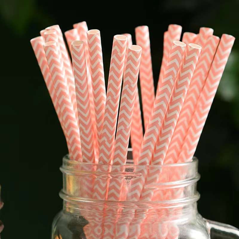 Pink wave - Asthetic Paper Straw 25pcs