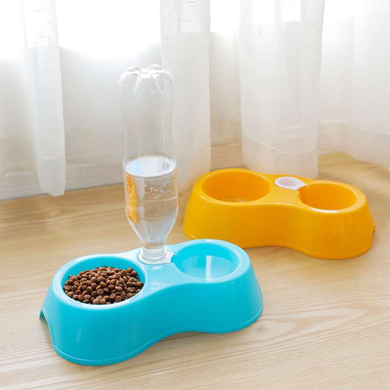 Anubis Orange- 2 in 1 Pet plastic leak-proof food double bowl automatic