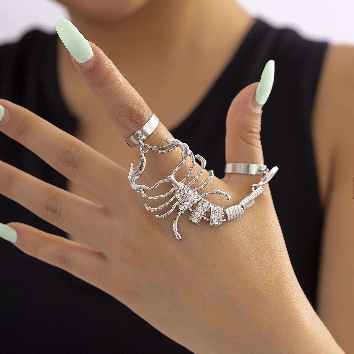 Silver Scorpion Ring Emperor left hand ring