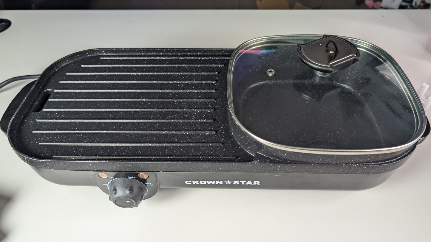 Korean Electric Hot pot with grill 100% non stick grill