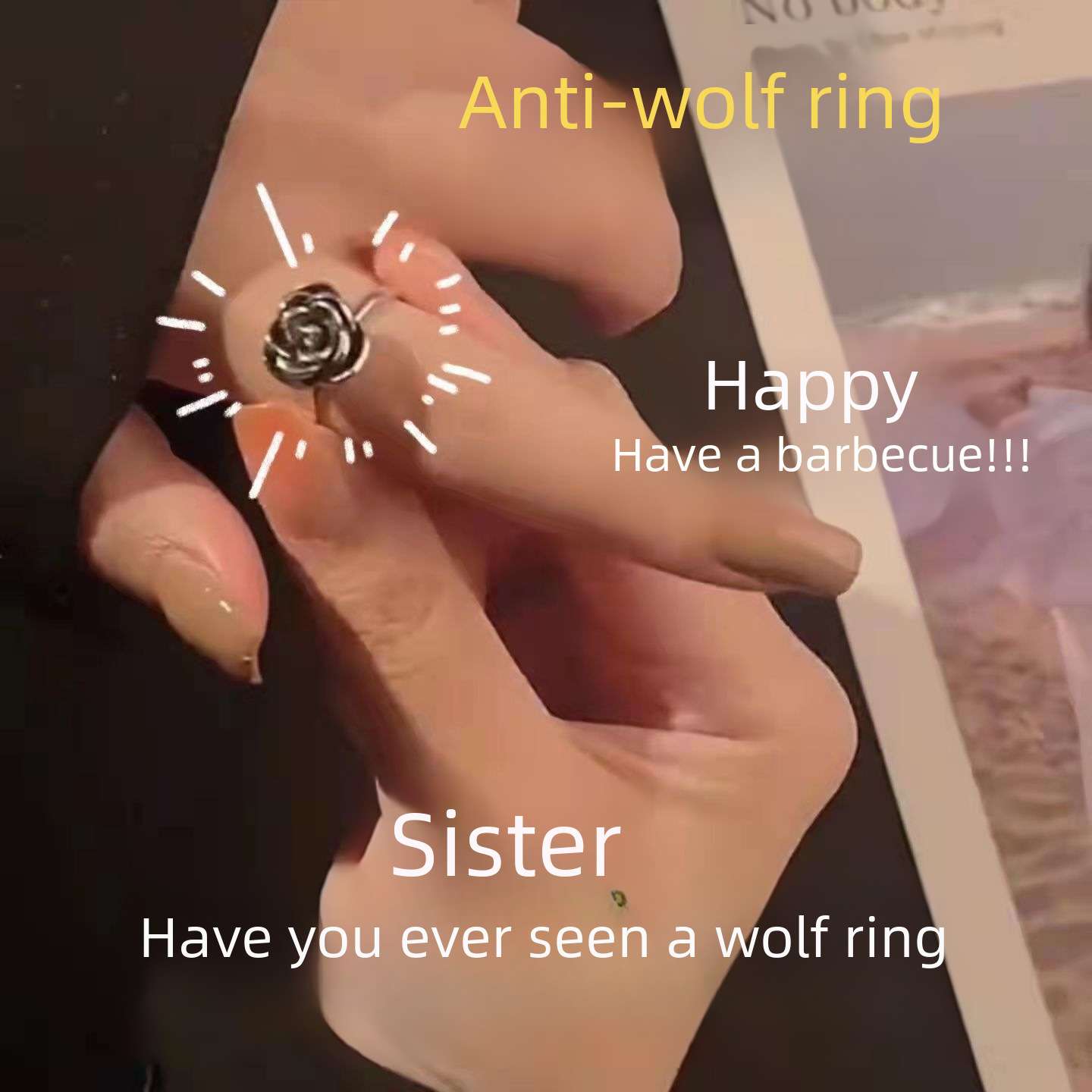Rose Anti wolf ring self defense Ring | Universal size adjustable ring