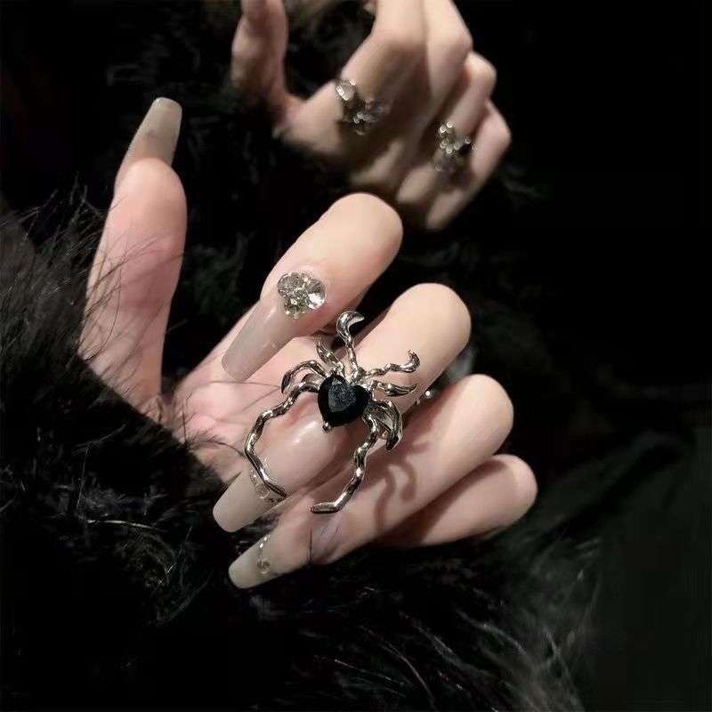 Black Diamond big Spider Ring - Singapore Handmade Ring | High-end Luxury Jewelry Adjustable Ring