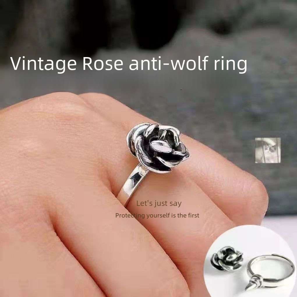 Rose Anti wolf ring self defense Ring | Universal size adjustable ring
