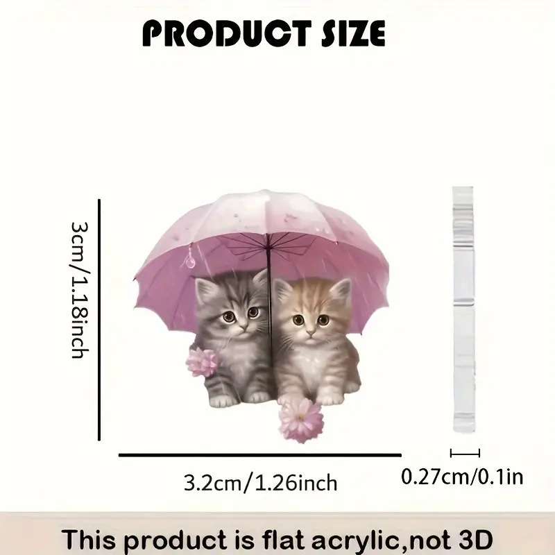 Umbrella kitty earrings;