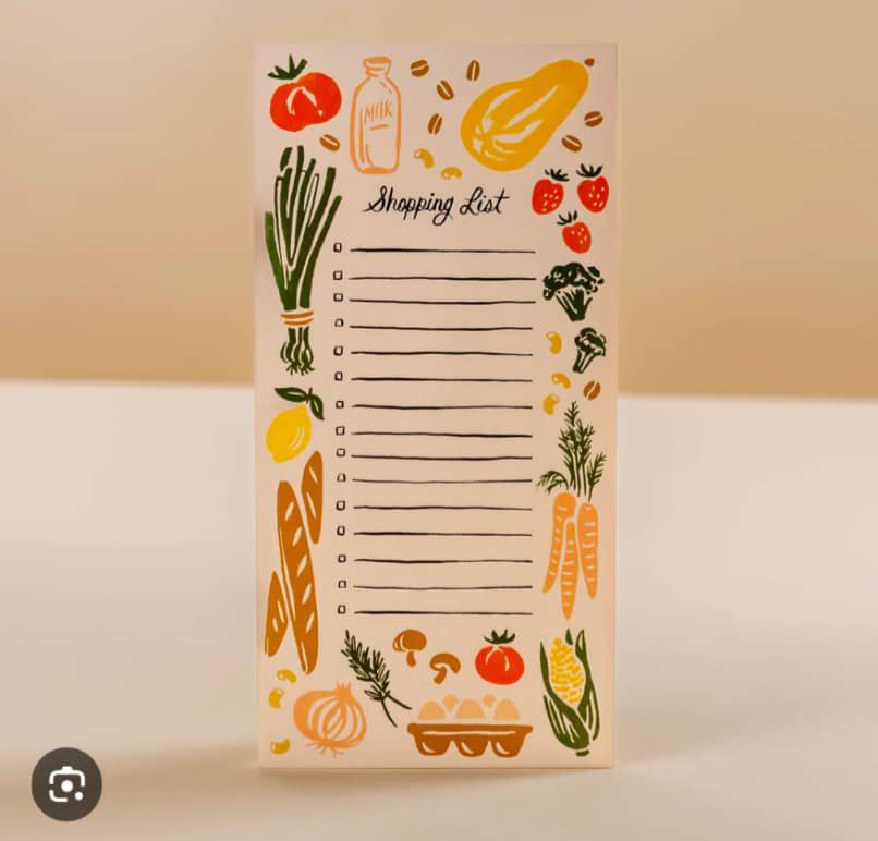 Market list Shopping list 30pages (hard copy)