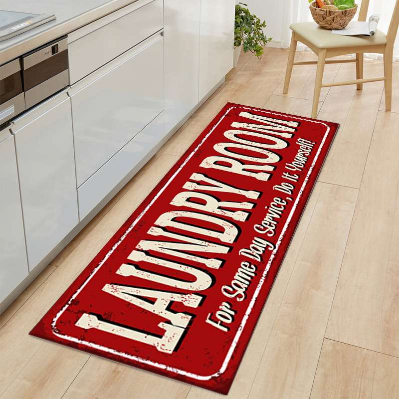 Red foot mat Laundry room Size: 45*120cm