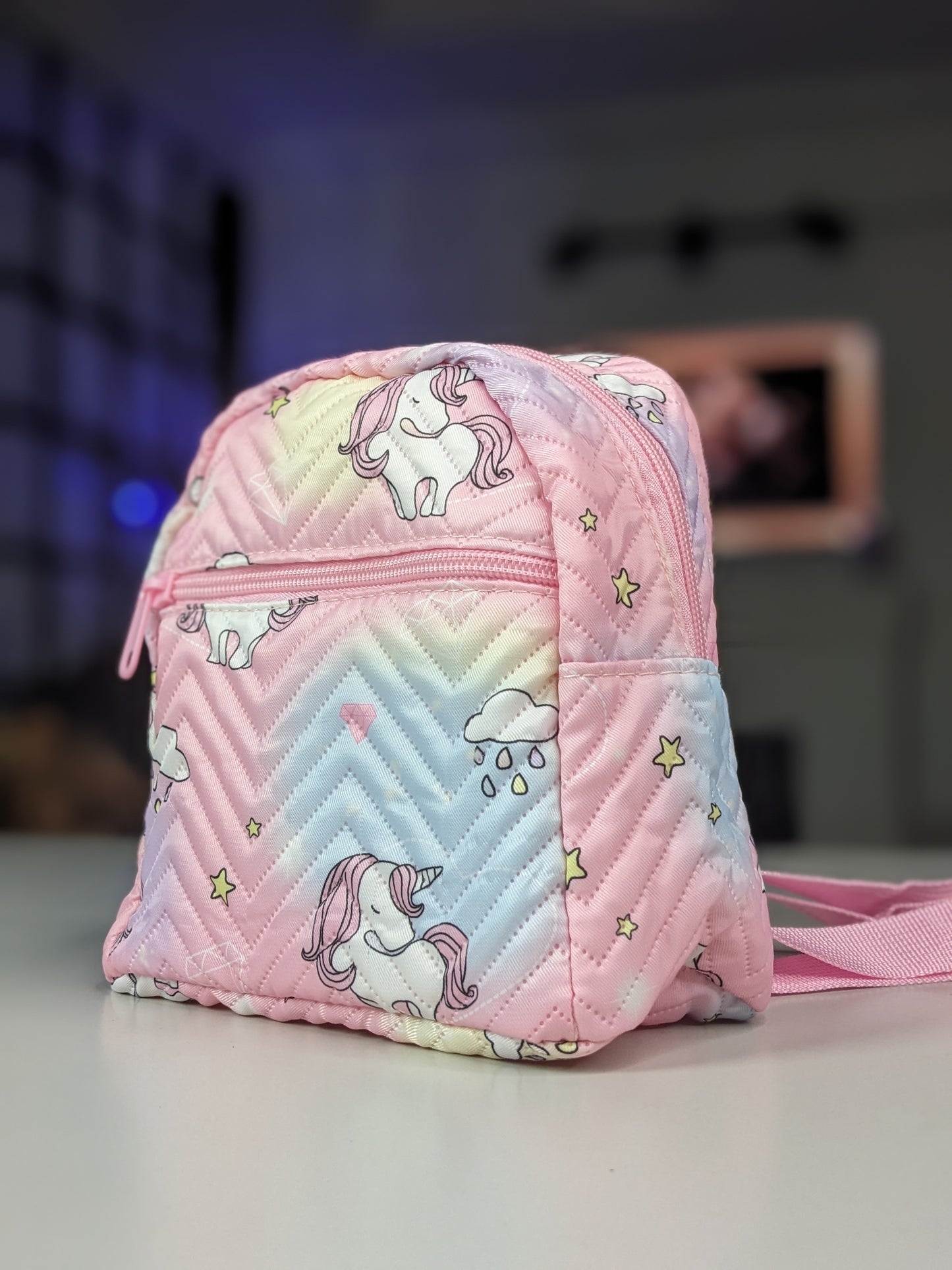 Pink unicorn Makeup Back Bag (22 × 22cm)