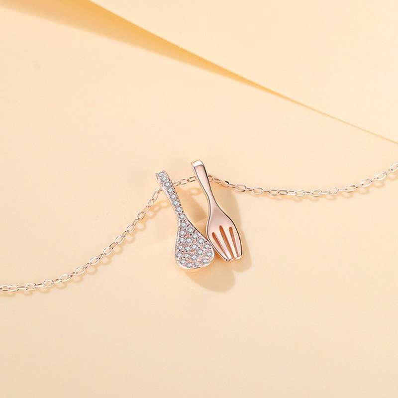 Chef Cultlery Necklace | Rose Gold