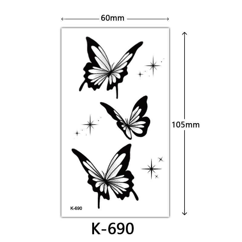 K-690 Dimensions: 60*105mm; Waterproof Temporary tattoo
