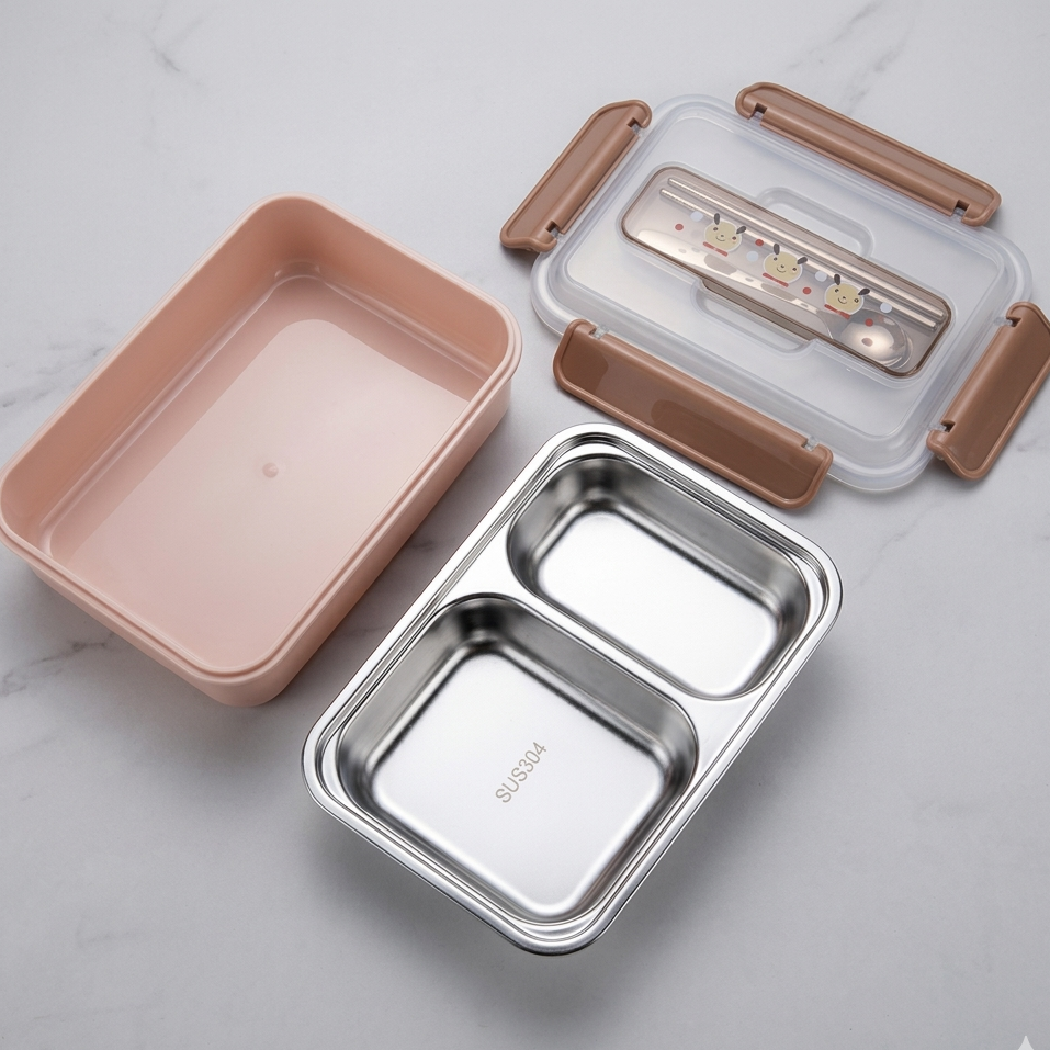 Korean Bento Box Stainless Food Flask- 2 compartments