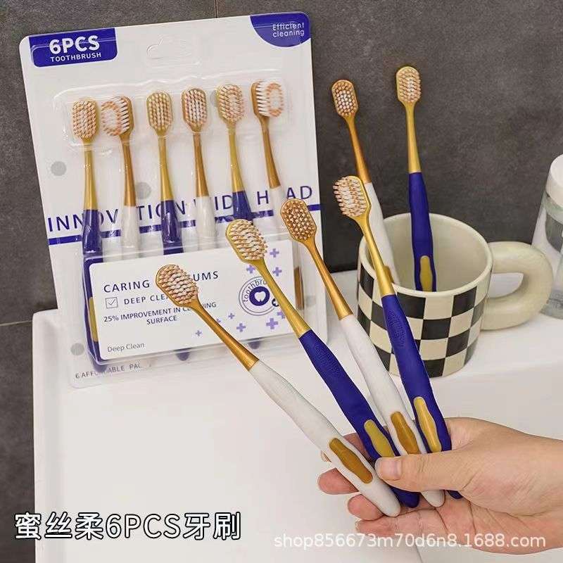 Luxury 6pcs toothbrush set for sensitive gum