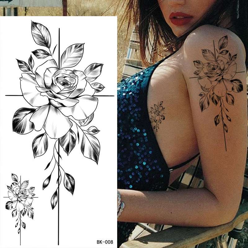 Waterproof Temporary tattoo BK-008; Dimensions: 96*190MM