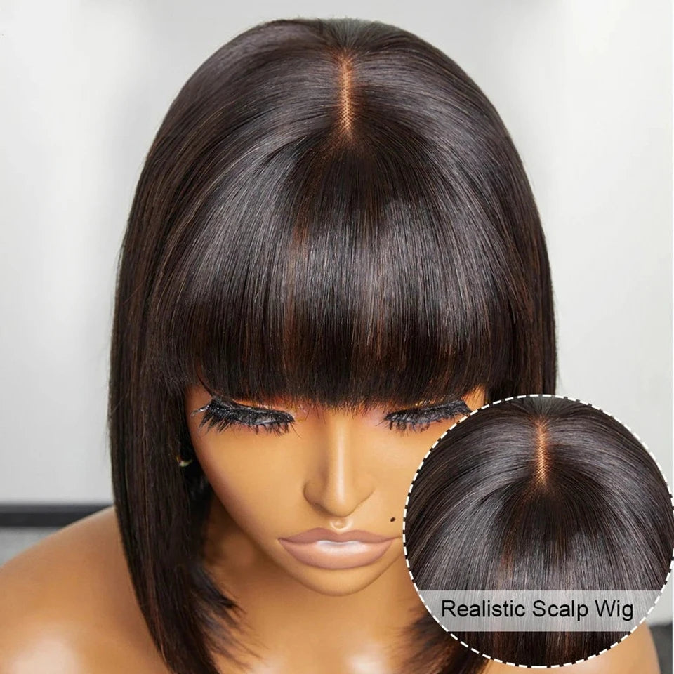 Bob closure fringe #10 8 inches human hair ''