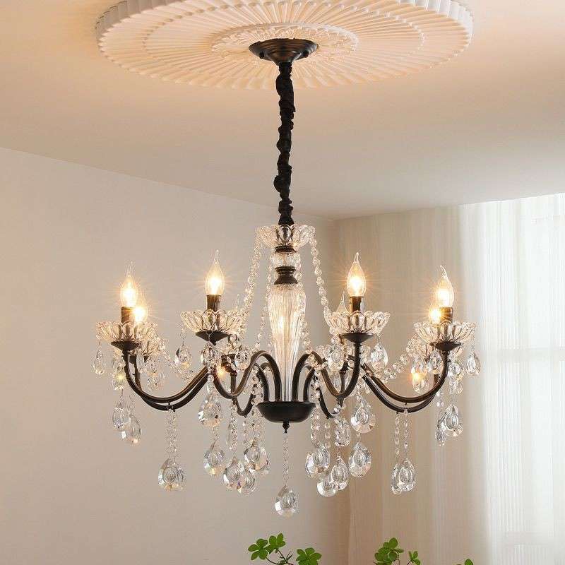 Black High-end Crystal Chandelier French Light Luxury