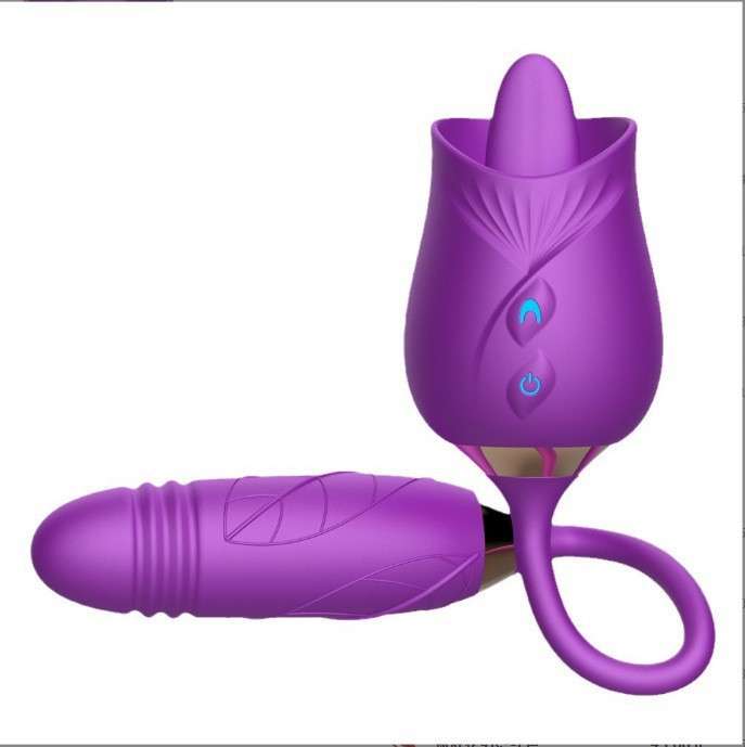 Rose & dildo 2 in 1 vibrator
