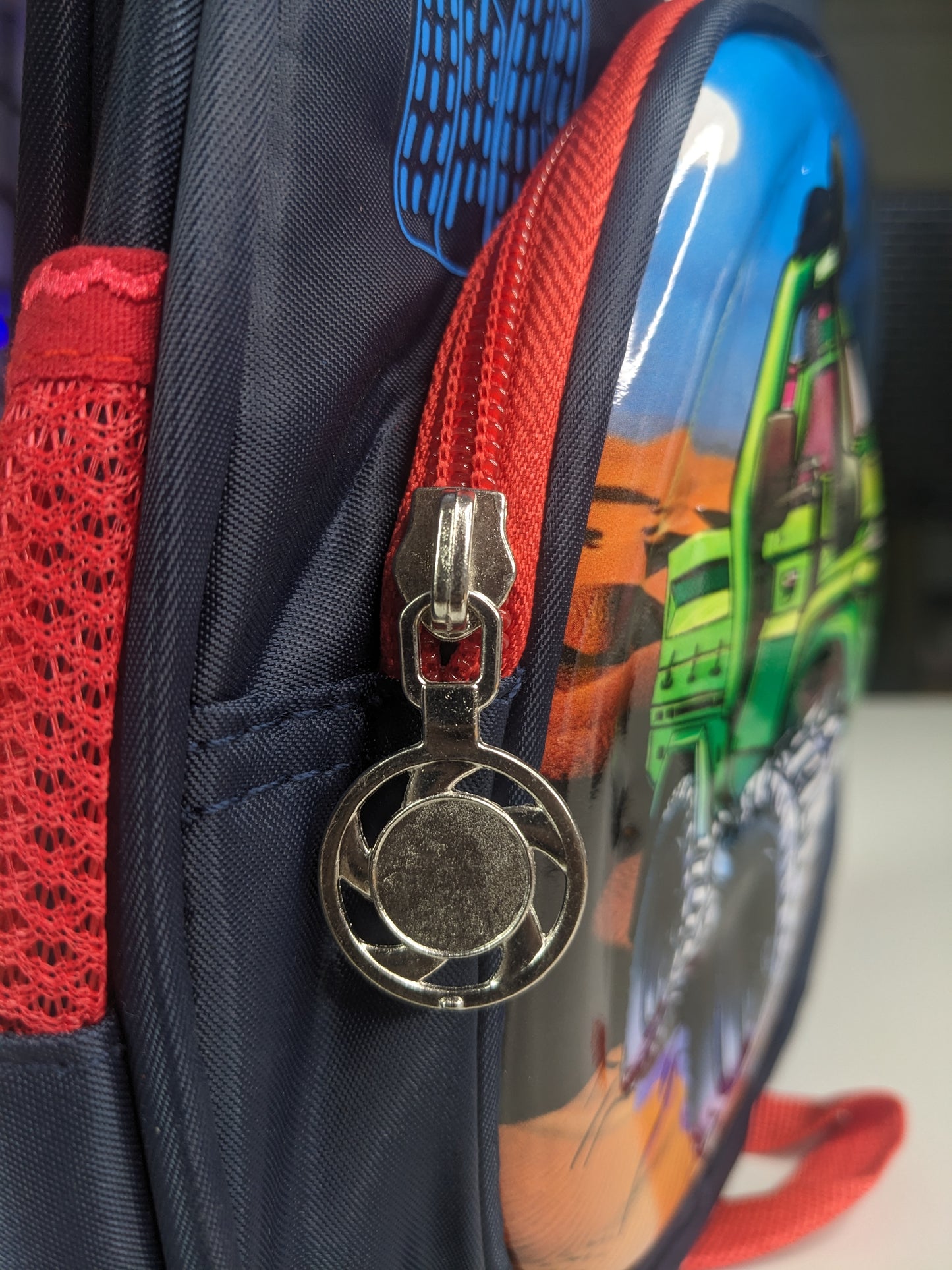 Black Monster truck school bag (32 × 26cm)