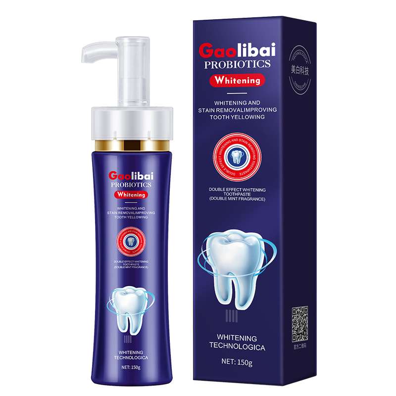 Gao Li Bai Double Effect Whitening Toothpaste for Sturborn stain on lower Teeth 150g