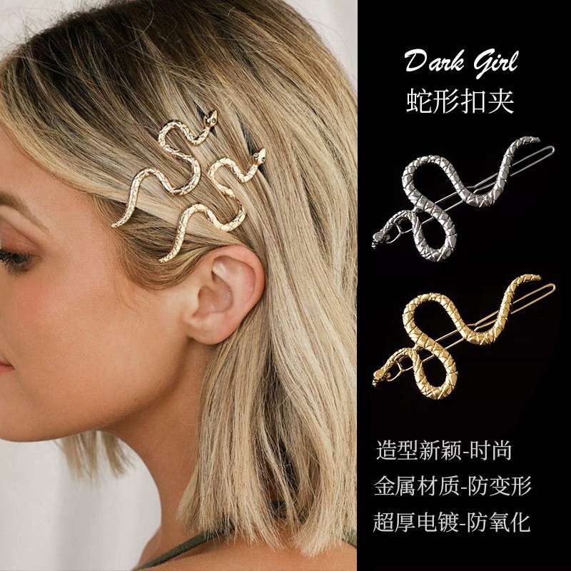Silver snake-shaped hairpin