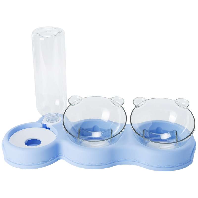 Blue Coco double pet feeder with free self dispenser bottle